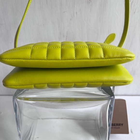 BURBERRY Lola Quilted Twin Pouch Vivid Lime - Picture 8 of 13